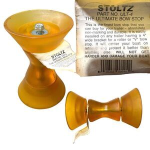 NWT STOLTZ Marine Hourglass Bow Stop Trailer Assembly Amber Size 4" Non Marking